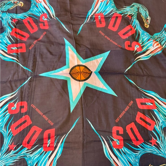 Diesel Black and Turquoise Scarf - Picture 2 of 5